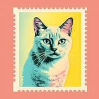 Cat Risograph style animal mammal pet.