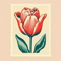 Tulip Risograph style flower plant inflorescence.