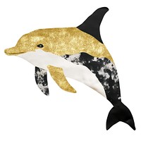 Dolphin ripped paper animal mammal shark.