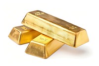 Gold bars white background investment currency.