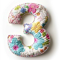Letters number 3 pattern textile craft.
