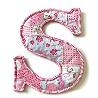 Letters S textile pattern white background.