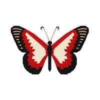 Punch needle butterfly insect animal white background.