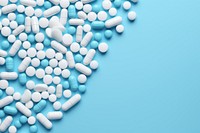 Full of pills backgrounds medication turquoise.