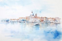 Venice landscape painting architecture waterfront.