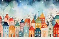 City in christmas festival backgrounds painting art.