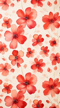 Red flowers wallpaper pattern petal plant.