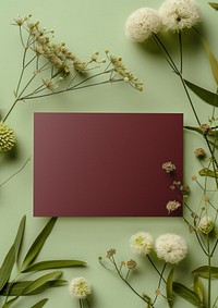 Blank brown card flat lay