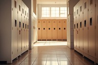 School locker hallway floor architecture protection.