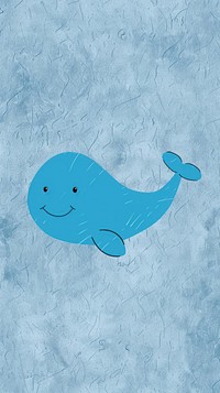 Cute blue whale illustration cartoon animal underwater.