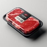 Meat box label mockup psd