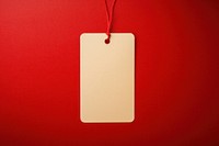 Blank paper label tag backgrounds text red.