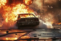 Car fire insurance explosion vehicle transportation.