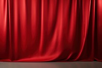 Red silk fabric curtain backgrounds stage copy space.