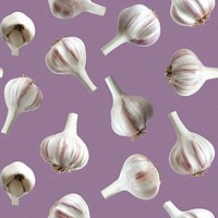 Garlic backgrounds vegetable pattern.