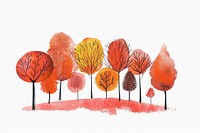 Autumn trees art painting drawing.