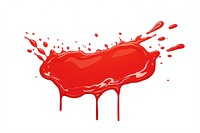 Ketchup splash splattered cartoon impact.