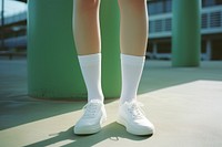 Short white socks footwear fashion shoe.