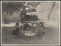 Camping Party and Wagon in Canyon de Chelley by Adam Clark A C  Vroman