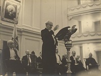 Man Addressing a Conference by Erich Salomon