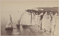 Étretat, côte d'aval, falaise aiguille by Louis Alphonse Davanne
