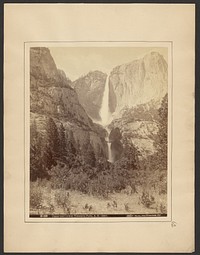 Upper and Lower Yosemite Falls, A.D. 1890 by I W Taber