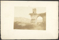 Arch and tower ruins by Sir Coutts Lindsay