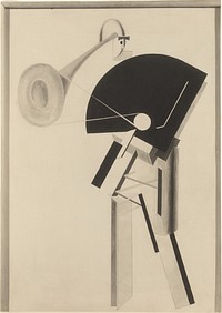 Announcer] / [Photograph of Collage Painting by El Lissitsky entitled "Der Prolog" by El Lazar Lissitzky