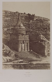 Jérusalem. Vallée de Josaphat. Tombeau d'Absalom by Auguste Salzmann and Louis Désiré Blanquart Evrard