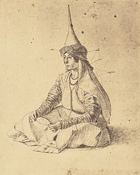 Drawing of a Seated Turkish Woman by Gentile Bellini by Roger Fenton