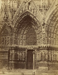Portico, Rheims Cathedral by Bisson Frères