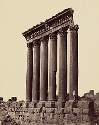 Grandes colonnes du Temple du Soleil (Balbek) by Félix Bonfils