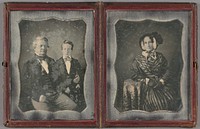 Two Daguerreotype portraits housed in one case: (1) Father and Son and (2) Mother
