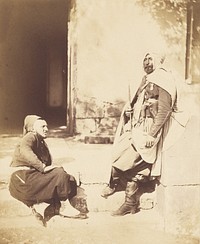 Zouave and Spahi, Attendants of Maréchal Pelissier. by Roger Fenton