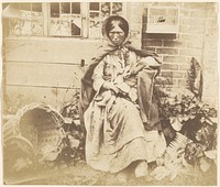 Old Woman with Baskets outside a House by John Whistler