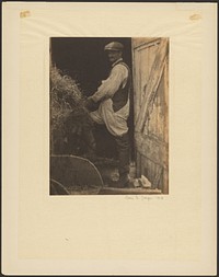Man with Mustache and Cap in the Doorway of a Barn by Doris Ulmann