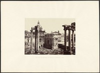 The arch of Septimus and temple of Vespasian, Rome by Giorgio Sommer