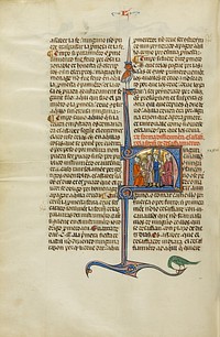 Initial N: Two Men with Lances Standing before Two Men by Michael Lupi de Çandiu