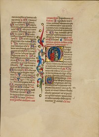 Initial D: Two Children Carrying Palm Branches by Master of the Brussels Initials