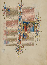 The Annunciation; Initial V: The Virgin in Prayer by Master of the Brussels Initials