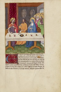 Judas Seated at a Table between Christ and the Virgin by Master of Guillaume Lambert