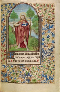 Saint John the Baptist Pointing to the Lamb of God by Master of Jacques of Luxembourg