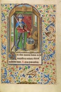 Saint Adrian Armed with a Sword and an Anvil by Master of Jacques of Luxembourg