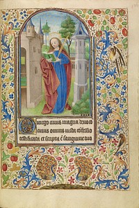 Saint Barbara with a Book and a Martyr's Palm before a Tower by Master of Jacques of Luxembourg