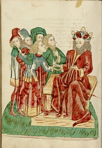 King Avenir Converses with his Courtiers by Hans Schilling and Diebold Lauber