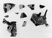 Attic Black-Figure Cup Fragment (part of 85.AE.473, comprised of 21 Joined Fragments)
