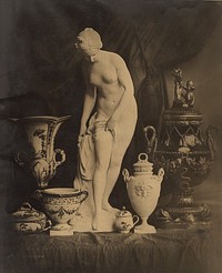 Still Life with Statuette and Vases by Louis Rémy Robert