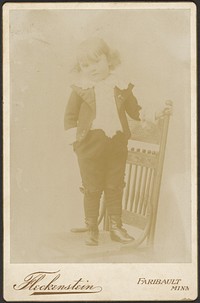 Portrait of Child Standing on Chair by Louis Fleckenstein