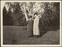 Mrs. Fleckenstein and Friend in Garden by Louis Fleckenstein