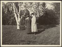 Mrs. Fleckenstein and Friend in Garden by Louis Fleckenstein